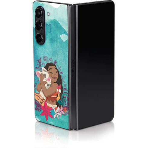 Disney Princess Moana with Pua and Heihei Galaxy Z Fold5 5G Skin