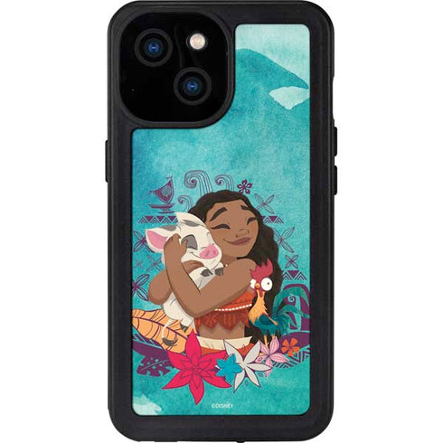 Disney Princess Moana with Pua and Heihei iPhone 13 Mini Waterproof Case