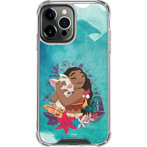 Disney Princess Moana with Pua and Heihei iPhone 14 Pro Max Clear Case