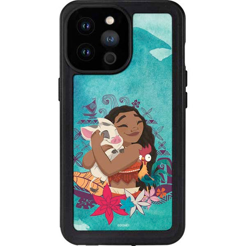 Disney Princess Moana with Pua and Heihei iPhone 14 Pro Max Waterproof Case