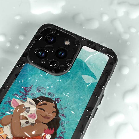 Disney Princess Moana with Pua and Heihei iPhone 14 Pro Max Waterproof Case