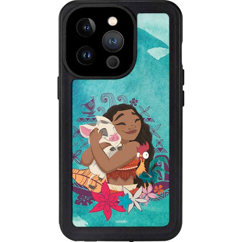 Disney Princess Moana with Pua and Heihei iPhone 14 Pro Waterproof Case