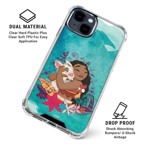 Disney Princess Moana with Pua and Heihei iPhone 15 Clear Case