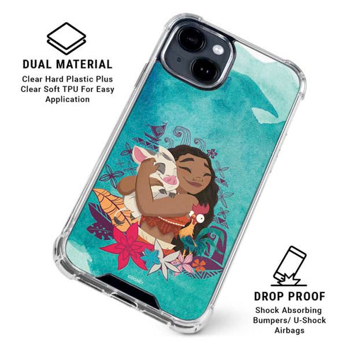 Disney Princess Moana with Pua and Heihei iPhone 15 Plus Clear Case