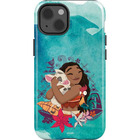 Disney Princess Moana with Pua and Heihei iPhone 15 Plus Impact Case