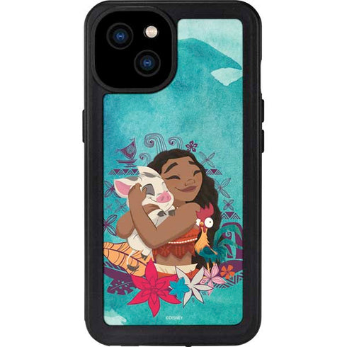 Disney Princess Moana with Pua and Heihei iPhone 15 Plus Waterproof Case
