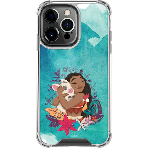 Disney Princess Moana with Pua and Heihei iPhone 15 Pro Clear Case