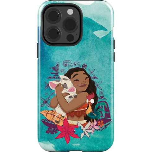 Disney Princess Moana with Pua and Heihei iPhone 15 Pro Impact Case