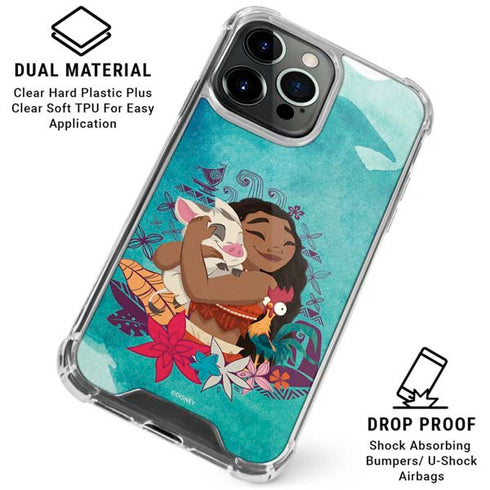Disney Princess Moana with Pua and Heihei iPhone 15 Pro Max Clear Case