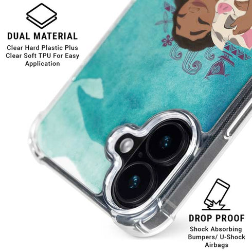 Disney Princess Moana with Pua and Heihei iPhone 16 Clear Case