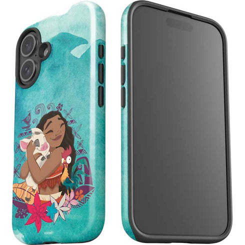 Disney Princess Moana with Pua and Heihei iPhone 16 Impact Case