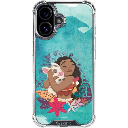 Disney Princess Moana with Pua and Heihei iPhone 16 Plus Clear Case