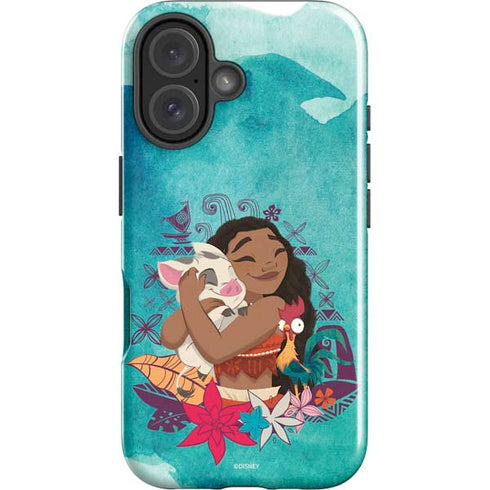 Disney Princess Moana with Pua and Heihei iPhone 16 Plus Impact Case