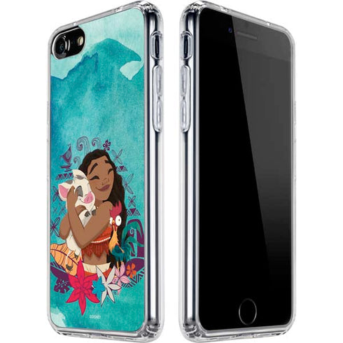 Disney Princess Moana with Pua and Heihei iPhone SE (2nd & 3rd Gen) Clear Case