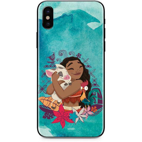 Disney Princess Moana with Pua and Heihei iPhone X Skin