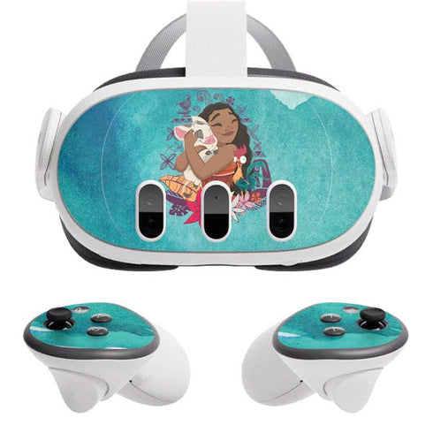 Disney Princess Moana with Pua and Heihei Meta Quest 3 Skin