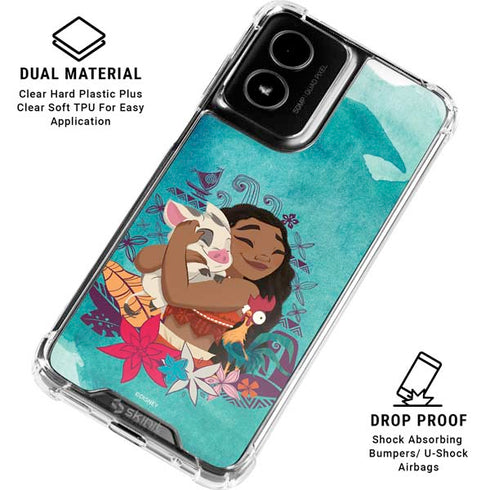 Disney Princess Moana with Pua and Heihei Moto G Power 5G (2024) Clear Case