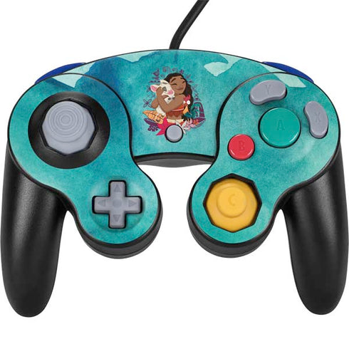 Disney Princess Moana with Pua and Heihei Nintendo GameCube Controller Skin