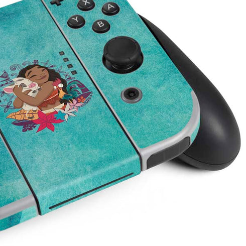 Disney Princess Moana with Pua and Heihei Nintendo Switch OLED (2021) Skin
