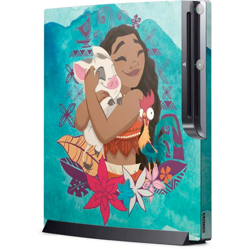 Disney Princess Moana with Pua and Heihei Playstation 3 & PS3 Slim Skin