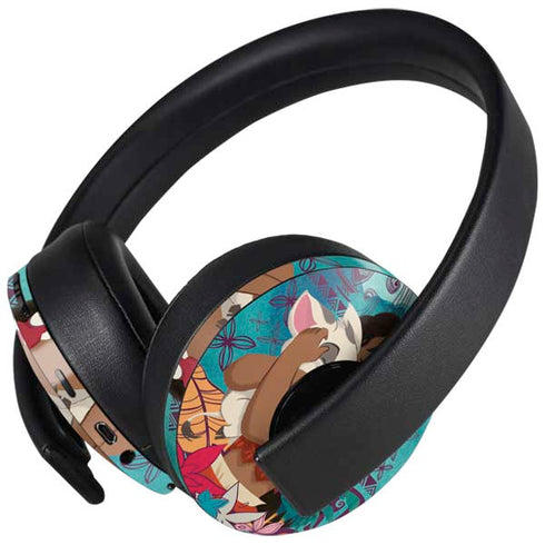 Disney Princess Moana with Pua and Heihei PlayStation 4 Gold Wireless Headset Skin