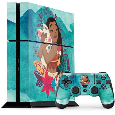 Disney Princess Moana with Pua and Heihei PS4 Console and Controller Bundle Skin