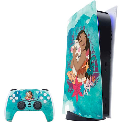 Disney Princess Moana with Pua and Heihei PlayStation PS5 Skins