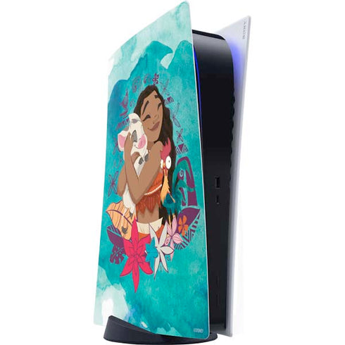 Disney Princess Moana with Pua and Heihei PS5 Digital Edition Console Skin