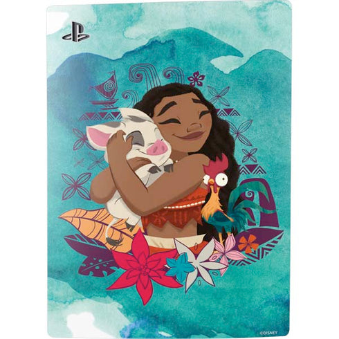 Disney Princess Moana with Pua and Heihei PS5 Digital Edition Console Skin
