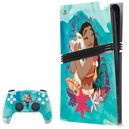 Disney Princess Moana with Pua and Heihei PlayStation PS5 Skins