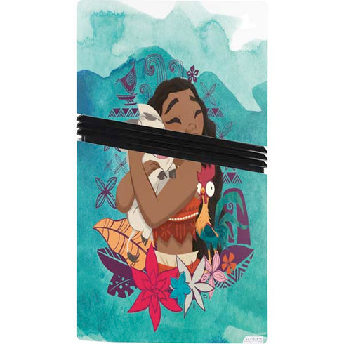 Disney Princess Moana with Pua and Heihei PS5 Pro Console Skin