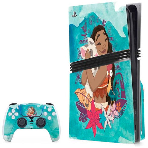Disney Princess Moana with Pua and Heihei PS5 Pro Disk Bundle Skin