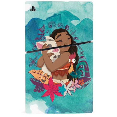 Disney Princess Moana with Pua and Heihei PS5 Slim Disk Bundle Skin