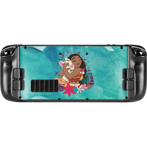 Disney Princess Moana with Pua and Heihei Steam Deck Handheld Gaming Computer OLED Skin