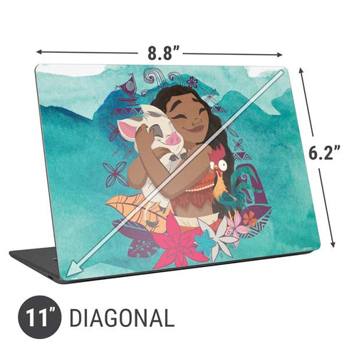 Disney Princess Moana with Pua and Heihei Universal Laptop 11in (8.8 x 6.2in) Skin