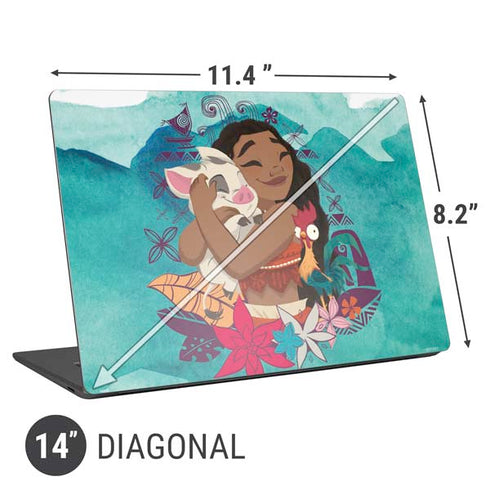 Disney Princess Moana with Pua and Heihei Universal Laptop 14in (11.4 x 8.2in) Skin