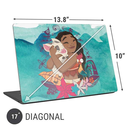 Disney Princess Moana with Pua and Heihei Universal Laptop 17in (13.8 x 10in) Skin