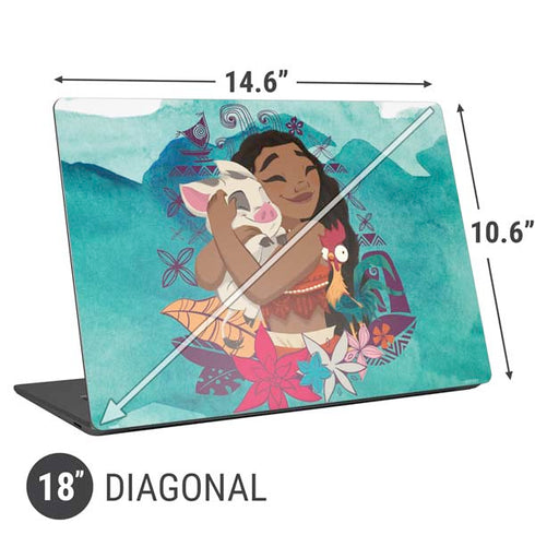 Disney Princess Moana with Pua and Heihei Universal Laptop 18in (14.6 x 10.6in) Skin