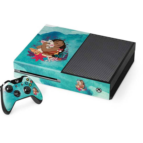 Disney Princess Moana with Pua and Heihei Xbox One Console and Controller Bundle Skin