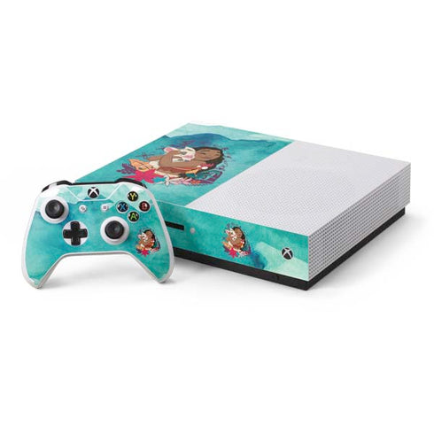 Disney Princess Moana with Pua and Heihei Xbox One S Console and Controller Bundle Skin