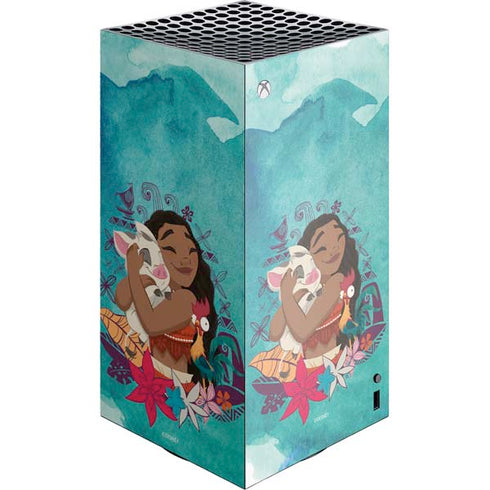 Disney Princess Moana with Pua and Heihei XBox Series X Digital Edition Console Skin