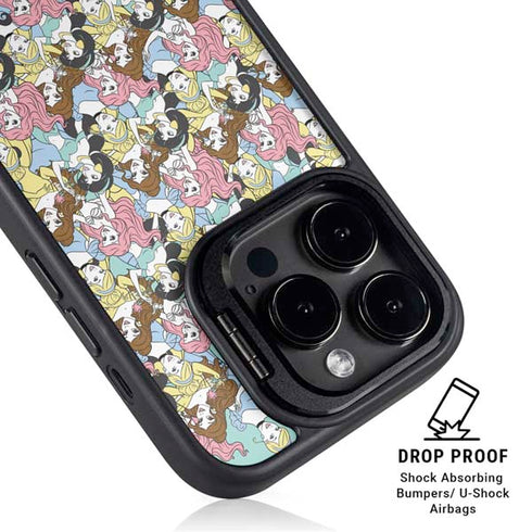 Disney Princess Disney Princesses Pattern iPhone 15 Pro Kickstand Case