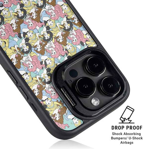 Disney Princess Disney Princesses Pattern iPhone 15 Pro Max Kickstand Case