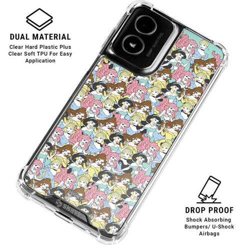 Disney Princess Disney Princesses Pattern Moto G Power 5G (2024) Clear Case