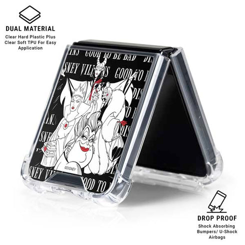 Disney Villains Characters Art Galaxy Z Flip7 Clear Case