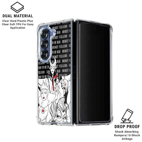 Disney Villains Characters Art Galaxy Z Fold6 Clear Case