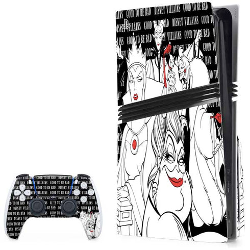 Disney Villains Characters Art PS5 Pro Disk Bundle Skin