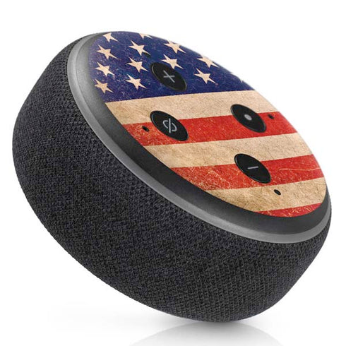 Distressed American Flag Amazon Echo Dot Skin