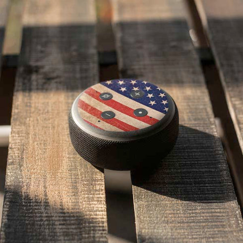 Distressed American Flag Amazon Echo Dot Skin