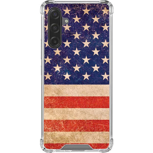 Distressed American Flag Galaxy A17 Clear Case